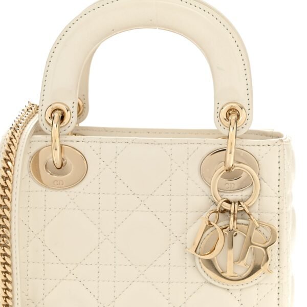 Lambskin Cannage Mini Lady Dior White