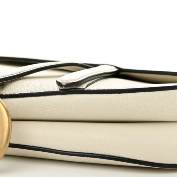 8b1fb9e9c2746496f8df88b2af41eef8.jpg Grained Calfskin Saddle Bag With Strap White