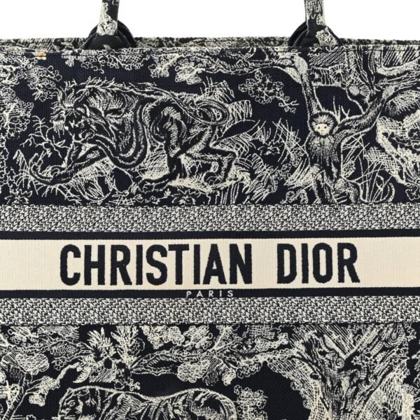 Canvas Embroidered Large Dioriviera Toile De Jouy Reverse Book Tote Blue