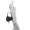 Ultra Matte Calfskin Saddle Bag With Strap Black