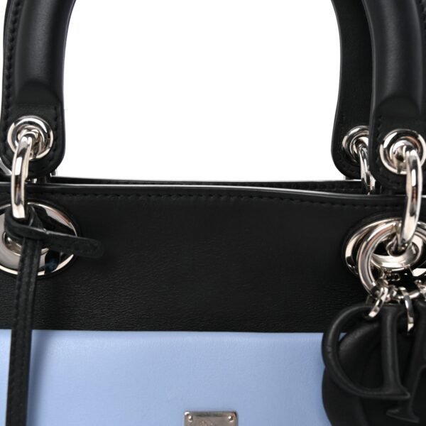 Smooth Calfskin Tri-Color Diorissimo Pocket Tote Black Blue Red