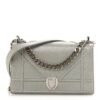 Metallic Calfskin Small Diorama Flap Bag Silver