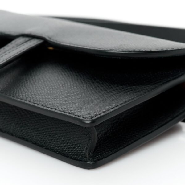 Grained Calfskin Saddle Belt Bag Black