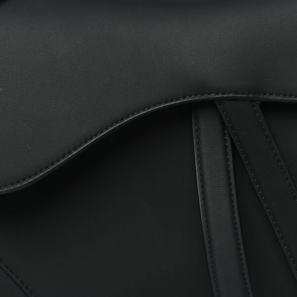 Ultra Matte Calfskin Saddle Bag With Strap Black