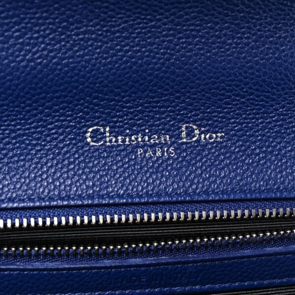 Grained Calfskin Medium Diorama Flap Bag Blue