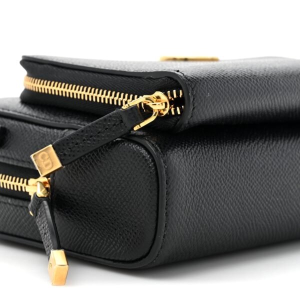 8e8355c4ad3b52a5abeafae397f5ea49.jpg Grained Calfskin Caro Double Pouch Black