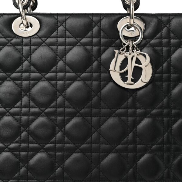 Lambskin Cannage Large Lady Dior Black