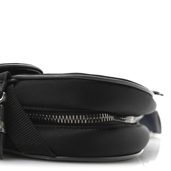 Nylon Grained Calfskin Saddle Bag Black Multicolor