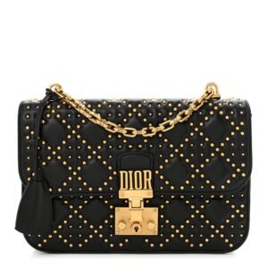 912697596259a251feb7c2b64d449e42.jpg Lambskin Cannage Studded Large Dioraddict Flap Bag Black