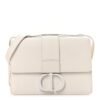 Ultra Matte Grained Calfskin 30 Montaigne Flap Bag White