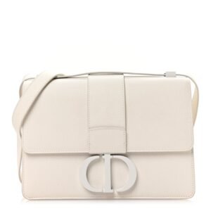 91c2196980c2e138853af3417957cea6.jpg Ultra Matte Grained Calfskin 30 Montaigne Flap Bag White