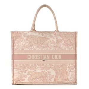 93ed2a773f0c1e122e8c8703fdcd7132.jpg Canvas Toile De Jouy Embroidered Large Book Tote Pink