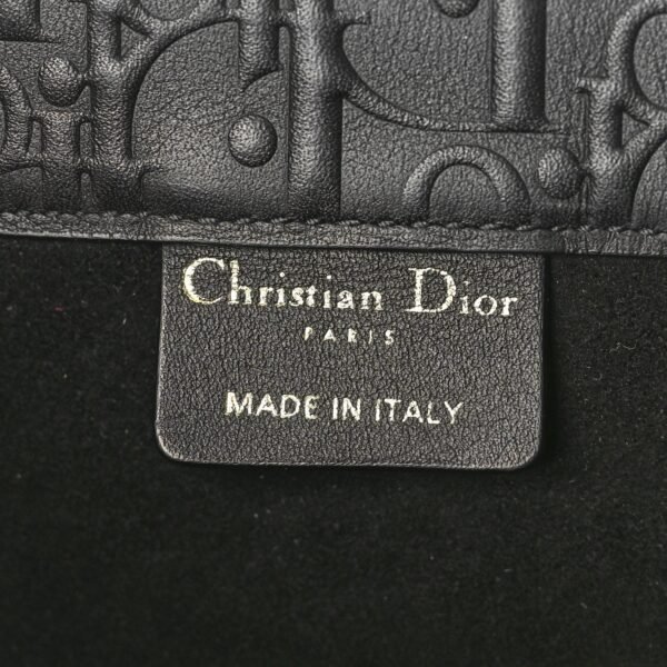 Oblique Calfskin Embossed Large Book Tote Black