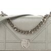 Metallic Calfskin Small Diorama Flap Bag Silver