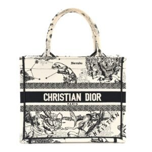 96e3214501e7a8a4e2f9370547ee2040.jpg Canvas Embroidered Small Zodiac Toile De Jouy Book Tote Latte