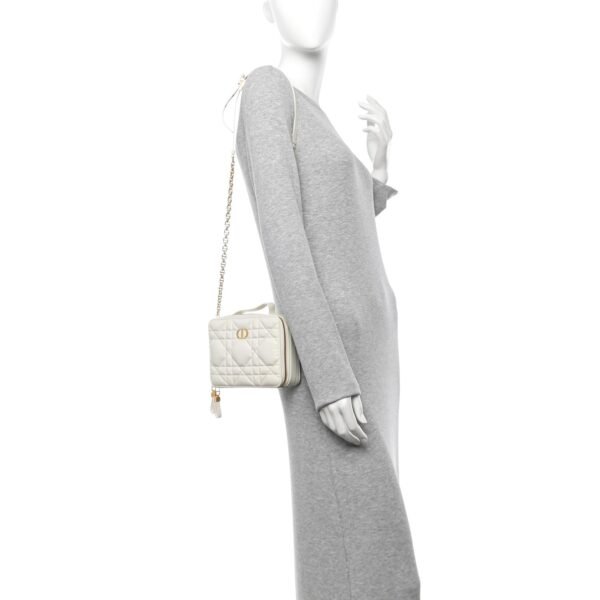 Calfskin Macrocannage Caro Box Bag Latte