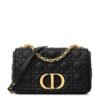 Calfskin Cannage Medium Caro Bag Black