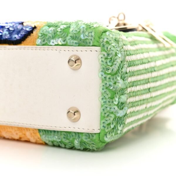 Canvas Sequin Flower Pop Mini Lady Dior Yellow Multicolor