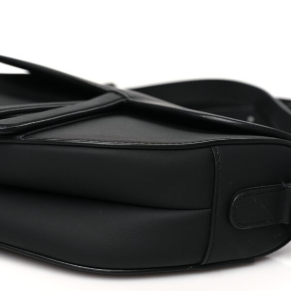 Ultra Matte Calfskin Saddle Bag With Strap Black