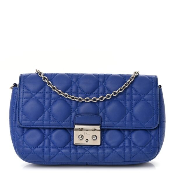 9eb85f96f329b47080ad8a6c572d8f70.jpg Lambskin Cannage Miss Dior Promenade Pouch Blue