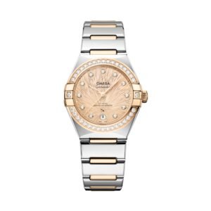 C00168957_107277511.jpg Omega Constellation Diamond Bezel Watch, 29mm Gold Dial, 131.25.29.20.58.002