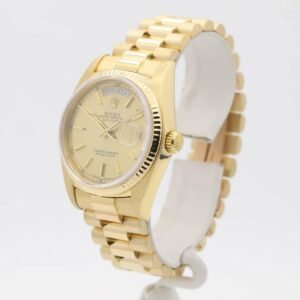 IMG_1539.jpg Mens Rolex Day-Date 36mm 18k Yellow Gold w/ Champagne Index Dial 18038