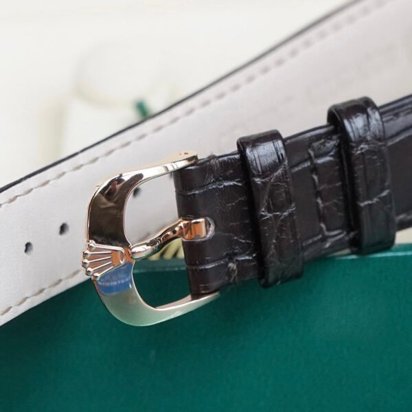 Rolex-Cellini-Watch-50505-0021-3.jpg Rolex Cellini Time 39mm – Ref: 50505-0021 – White Index Dial, Domed & Fluted Double Bezel, 18K Rose Gold & Black Leather Strap Watch