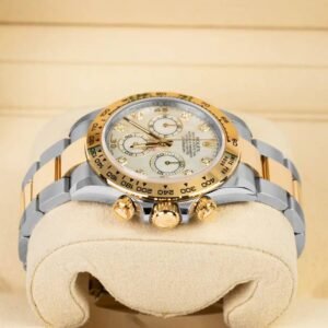 Rolex Cosmograph Daytona 40mm – Ref: 116523md – White mother of Pearl Diamond Dial & Gold Bezel, Two Tone Stainless Steel & 18K Yellow Gold Oyster Bracelet Men’s Watch