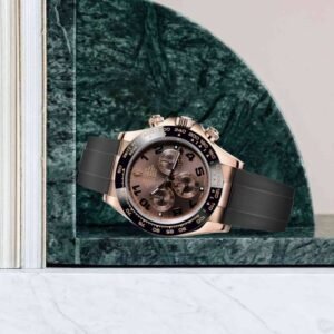 Rolex Cosmograph Daytona 40mm – Ref: 116515 LNchoof – Chocolate Arabic Numerals Dial & Ceramic Bezel, 18K Rose Gold Case Black Oysterflex Bracelet Men’s Watch