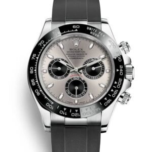 Rolex Cosmograph Daytona 40mm – Ref: 116519ln-0027 – Steel & Black Index Dial & Ceramic Bezel, 18K White Gold Case Black Oysterflex Bracelet Men’s Watch