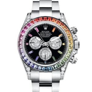 Rolex Cosmograph Daytona 40mm – Ref: 116599 RBOW – Black Sapphire Rainbow Dial & Bezel, 18K White Gold Oyster Bracelet Men’s Watch