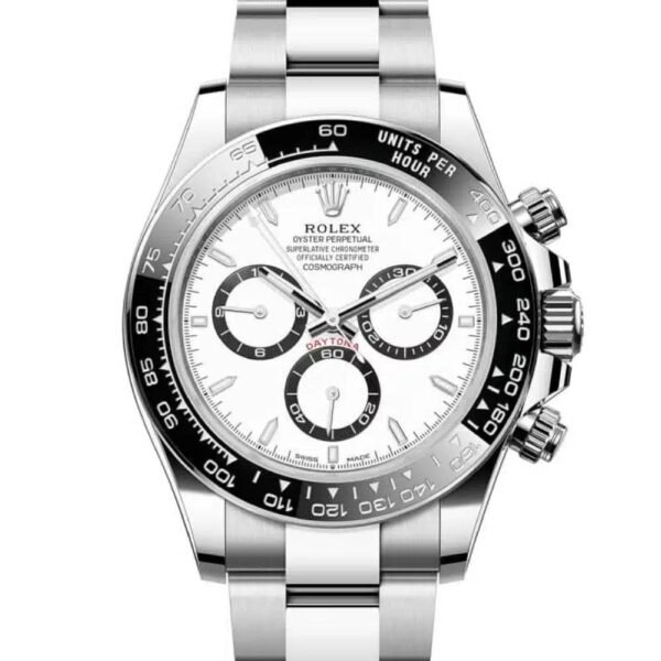 Rolex Cosmograph Daytona 40mm – Ref: 126500LN – White Index Dial & Ceramic Bezel, Stainless Steel Oyster Bracelet Men’s Watch
