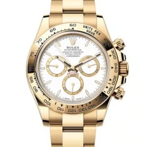 Rolex Cosmograph Daytona 40mm – Ref: 126508 – White Index Dial, 18K Yellow Gold Oyster Bracelet Men’s Watch