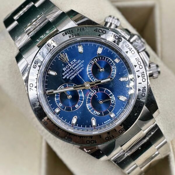 Rolex Cosmograph Daytona 40mm – Ref: 116509 – Blue Index Dial, 18K White Gold Oyster Bracelet Men’s Watch