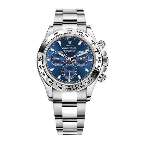 Rolex Cosmograph Daytona 40mm – Ref: 116509 – Blue Index Dial, 18K White Gold Oyster Bracelet Men’s Watch