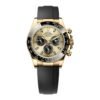 Rolex Cosmograph Daytona 40mm – Ref: 116518ln-0048 – Champagne & Black Index Dial & Ceramic Bezel, 18K Yellow Gold Case Black Oysterflex Bracelet Men’s Watch