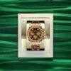 Rolex Cosmograph Daytona “Leopard” 40mm – Ref: 116598 – Leopard Diamond Dial & Orange Sapphire Bezel, 18K Yellow Gold & Leopard Print Leather Strap Watch