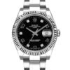 Rolex Date 34mm – Ref: 115234-0011 – Black Diamond Dial, Stainless Steel Oyster Bracelet Watch