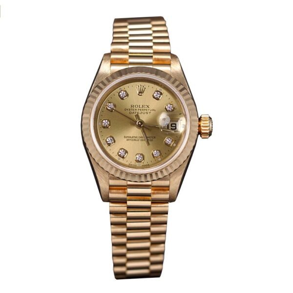 Rolex Datejust 26mm – Ref: 69178 – Champagne Diamond Dial, 18K Yellow Gold President Bracelet Women’s Watch