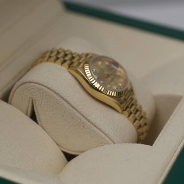 Rolex Datejust 26mm – Ref: 69178 – Champagne Diamond Dial, 18K Yellow Gold President Bracelet Women’s Watch