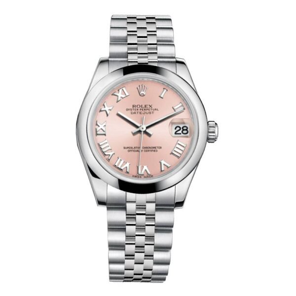 Rolex-Datejust-31-Watch-178240-0033.jpg Rolex Datejust 31mm – Ref: 178240-0033 – Pink Roman Dial, Stainless Steel Jubilee Bracelet Women’s Watch