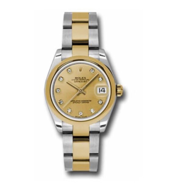 Rolex Datejust 31mm – Ref: 178243 chdo – Champagne Diamond Dial, Two Tone Stainless Steel & 18K Yellow Gold Oyster Bracelet Women’s Watch