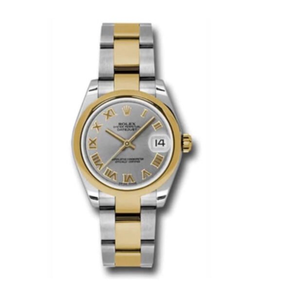 Rolex-Datejust-31-Watch-178243-gro.jpg Rolex Datejust 31mm – Ref: 178243 gro – Silver Roman Dial, Two Tone Stainless Steel & 18K Yellow Gold Jubilee Bracelet Women’s Watch