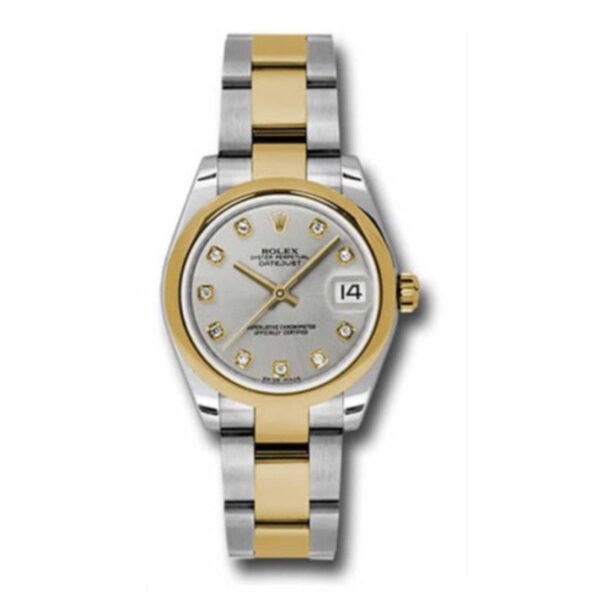 Rolex Datejust 31mm – Ref: 178243 sdo – Silver Diamond Dial, Two Tone Stainless Steel & 18K Yellow Gold Oyster Bracelet Women’s Watch
