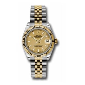 Rolex Datejust 31mm – Ref: 178273 chij – Champagne Stick Dial, Two Tone Stainless Steel & 18K Yellow Gold Jubilee Bracelet Women’s Watch