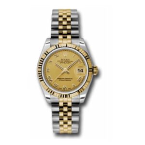 Rolex Datejust 31mm – Ref: 178273 chrj – Champagne Roman Dial, Two Tone Stainless Steel & 18K Yellow Gold Jubilee Bracelet Women’s Watch