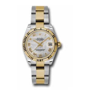Rolex Datejust 31mm – Ref: 178273 mro – White Mother of Pearl Diamond Dial, Two Tone Stainless Steel & 18K Yellow Gold Oyster Bracelet Women’s Watch
