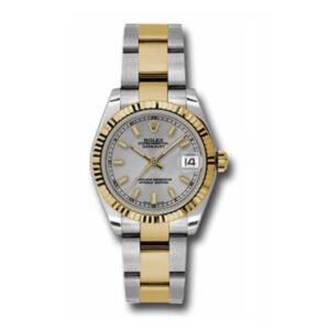 Rolex Datejust 31mm – Ref: 178273 sio – Silver Stick Dial, Two Tone Stainless Steel & 18K Yellow Gold Oyster Bracelet Women’s Watch