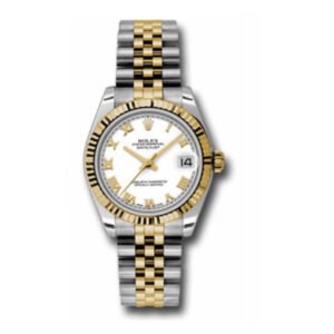 Rolex Datejust 31mm – Ref: 178273 wrj – White Roman Dial, Two Tone Stainless Steel & 18K Yellow Gold Jubilee Bracelet Women’s Watch