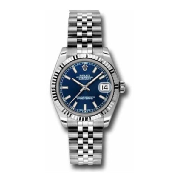 Rolex Datejust 31mm – Ref: 178274-0037 – Blue Stick Dial, Stainless Steel Jubilee Bracelet Women’s Watch